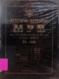 Ketetapan-Ketetapan MPR Th-1988