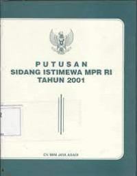 Putusan Sidang Istimewa MPR RI Tahun 2001